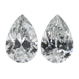 0.61 cttw Pair of Pear Shape Diamonds : I / VVS2