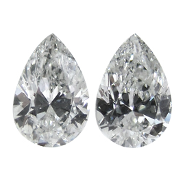 0.61 cttw Pair of Pear Shape Natural Diamonds : I / VVS2
