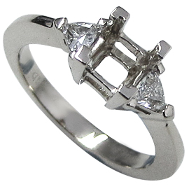 18K White Gold Three Stone Setting : 0.25 cttw Diamonds