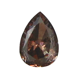 0.13 ct Pear Shape Diamond : Fancy Dark Reddish Brown / I1