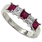 18K White Gold 1.10cttw Diamond & Ruby Ring