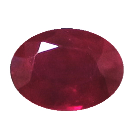0.69 ct Oval Ruby : Deep Red