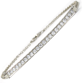 14K White Gold Tennis Bracelet : 0.30 cttw Diamonds