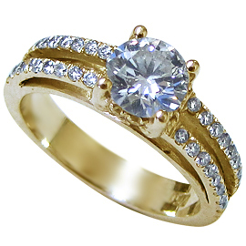 18K Yellow Gold Multi Stone Ring : 1.06 cttw Diamonds