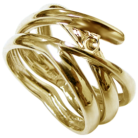 18K Yellow Gold Wedding Band Set