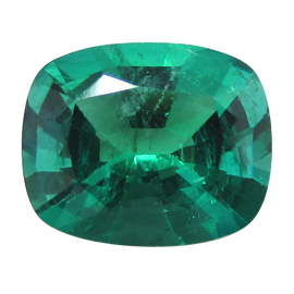 2.41 ct Cushion Cut Emerald : Fine Green