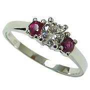 18K White Gold 1.00cttw Diamond & Ruby Ring