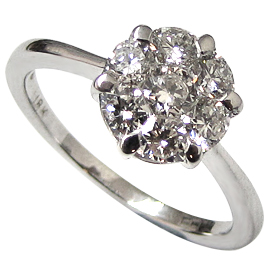 18K White Gold Multi Stone Ring : 0.80 ct Diamonds