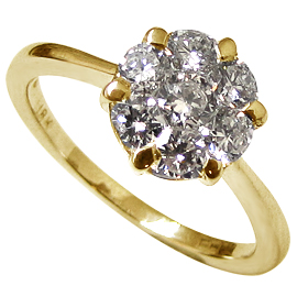 18K Yellow Gold Multi Stone Ring : 0.80 ct Diamonds
