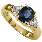 18K Yellow Gold 2.00cttw Sapphire & Diamond Ring