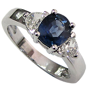 18K White Gold 2.00cttw Sapphire & Diamond Ring