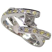 18K White Gold 0.40cttw Diamond Setting