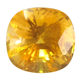 9.96 ct Cushion Cut Yellow Sapphire : Rich Yellow