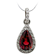 18K White Gold 1.25cttw Ruby & Diamond Pendant