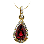 18K Yellow Gold 1.25cttw Ruby & Diamond Pendant