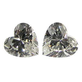 1.04 cttw Pair of Heart Shape Natural Diamonds : I / VS2