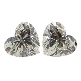 1.03 cttw Pair of Heart Shape Diamonds : H / VS2