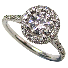 18K White Gold Multi Stone Ring : 1.20 cttw Diamond