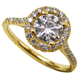 18K Yellow Gold Multi Stone Ring : 1.20 cttw Diamond