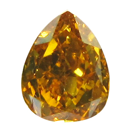 0.19 ct Pear Shape Diamond : Fancy Vivid Yellowish Orange / SI1