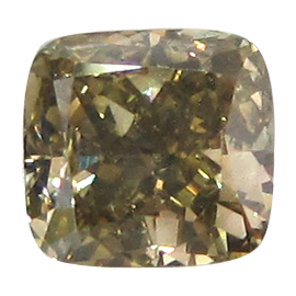 1.03 ct Cushion Cut Diamond : Fancy Yellow Gray Green / SI2