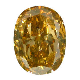 1.55 ct Oval Natural Diamond : Deep Brownish Orangey Yellow / SI2