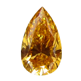 0.36 ct Pear Shape Diamond : Fancy Vivid Yellow Orange / SI2