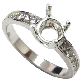 18K White Gold Multi Stone Setting : 0.24 cttw Diamonds