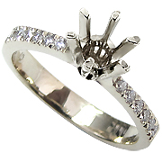 18K White Gold 0.12cttw Diamond Setting