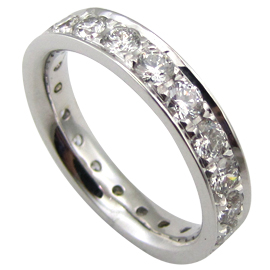 18K White Gold Band : 2.00 cttw Diamonds