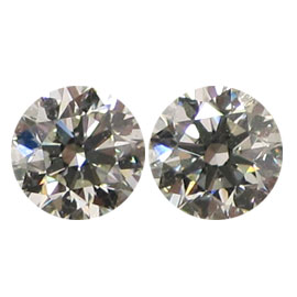 1.28 cttw Pair of Round Natural Diamonds : K / IF