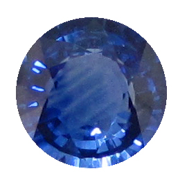 0.88 ct Round Blue Sapphire : Rich Blue