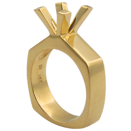 18K Yellow Gold Solitaire Setting