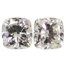 2.18 cttw Pair of Cushion Cut Diamonds : K / VS2