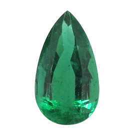 3.59 ct Pear Shape Emerald : Deep Green