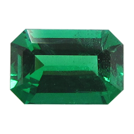 0.87 ct Deep Rich Green Natural Emerald Cut Natural Emerald
