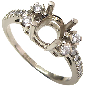 18K White Gold 0.27cttw Diamond Setting