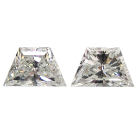 1.13 cttw Pair of Trapezoid Brilliant Cut Diamonds : F / SI1