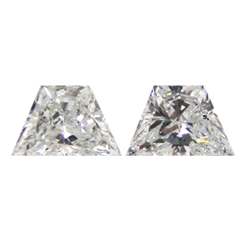 1.30 cttw Pair of Trapezoid Brilliant Cut Diamonds : E / SI1