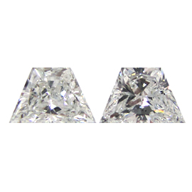 1.30 cttw Pair of Trapezoid Brilliant Cut Natural Diamonds : E / SI1