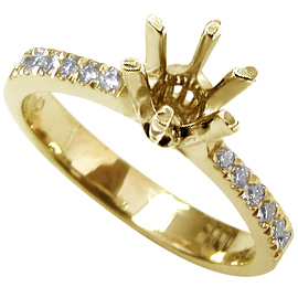 18K Yellow Gold Multi Stone Setting : 0.12 cttw Diamonds