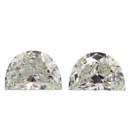 0.54 cttw Pair of Half Moon Diamonds : G / SI1