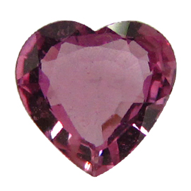 0.70 ct Heart Shape Pink Sapphire : Deep Darkish Pink