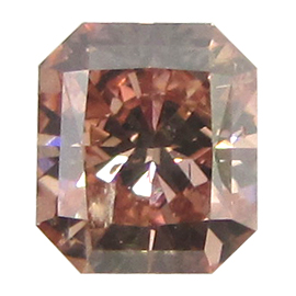 0.87 ct Radiant Diamond : Fancy Deep Brownish Orangy Pink / I1