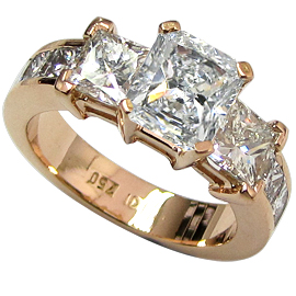 18K Rose Gold Multi Stone Ring : 3.00 cttw Diamonds