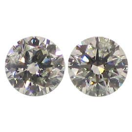 2.04 cttw Pair of Round Natural Diamonds : I / SI3