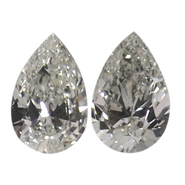 1.14 cttw Pair of Pear Shape Natural Diamonds : J / VS2