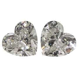 1.42 cttw Pair of Heart Shape Natural Diamonds : I / VS2