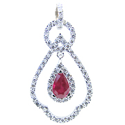 18K White Gold 2.00cttw Ruby & Diamond Pendant