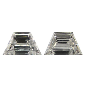 0.33 cttw Pair of Trapezoid Natural Diamonds : F / VS1